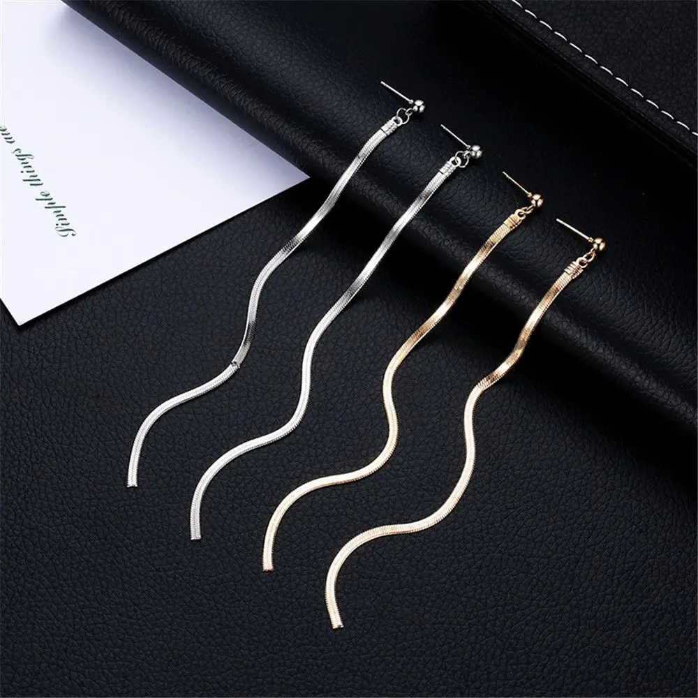 1 пара простой: золото серебро серьги на крючках цепь кисточкой в виде капель с
