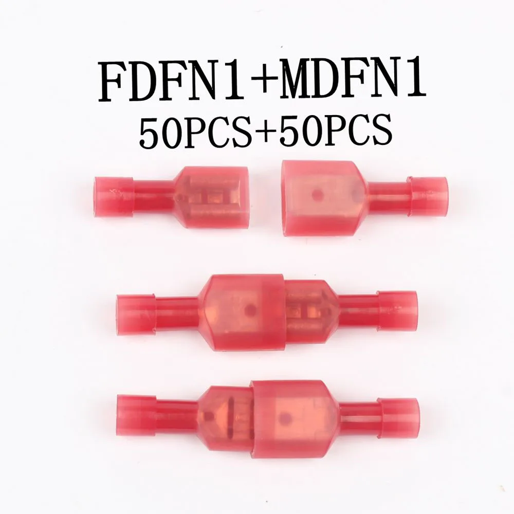 FDFN + MDFN 100 шт. нейлоновые штекерные и гнездовые кабельные разъемы обжимные клеммы