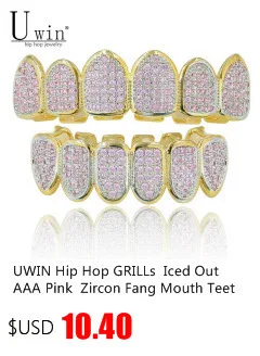 UWIN Iced Out AAA циркон Micro Pave зубы грили шапки Топ и низ грили набор хип хоп для мужчин женщин модные украшения