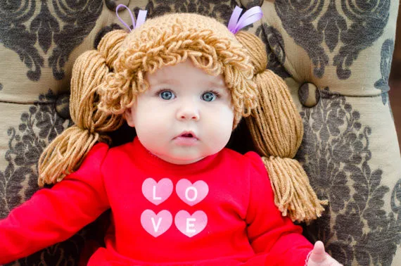 Wig Hat Photo Prop Photography Cabbage Patch Pony Tail Braided Costume Handmade Gift Crochet | Детская одежда и обувь