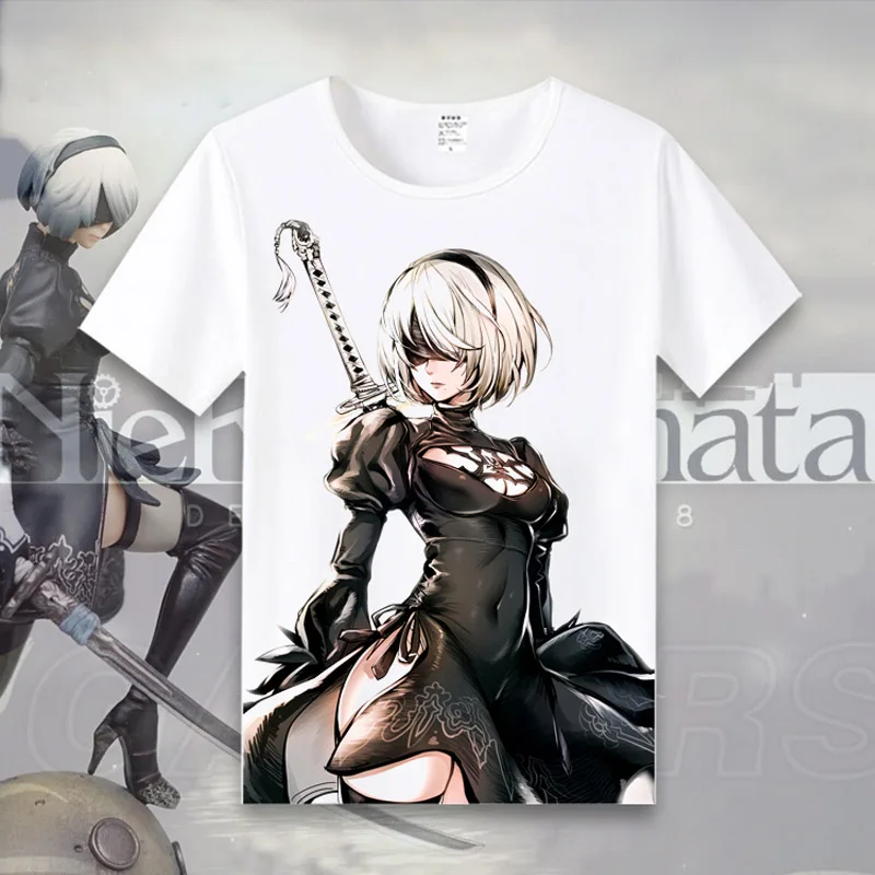 Футболки Coshome Game NieR Automata 2B костюмы для косплея футболка мужские и женские топы с