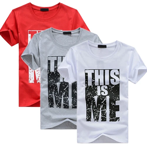 Мужская Повседневная модная футболка с буквенным принтом THIS IS ME Quote летняя |