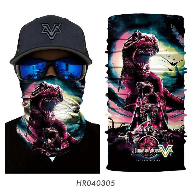 3D уличная бандана Dinosour маска для лица Jurassic World Braga Cuello шарфы-кольца велосипедная повязка на голову юрская часть Бандана Ciclismo