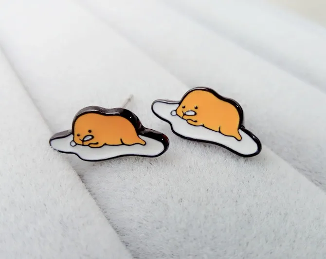 IVYYE Lazy Gudetama модная аниме Сережка с героями мультфильмов милые серьги-гвоздики с животными для женщин девочек детские ювелирные изделия подарок