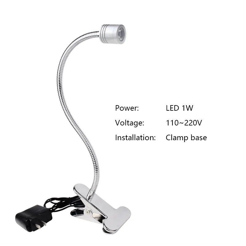 LED 1W 110-220V J Gooseneck промышленные светодиодные светильники 12 в 24 в 36 В 220 В 1 Вт 3 Вт 4 Вт гаражный свет ультра яркие Швейные машины освещение токарный станок лампа - Цвет: LED 1W 110-220V J