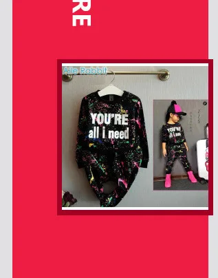 Aile rabbit New fashion girls clothing set white shirt+ black pants Summer baby girls clothes sets toddler girls suit