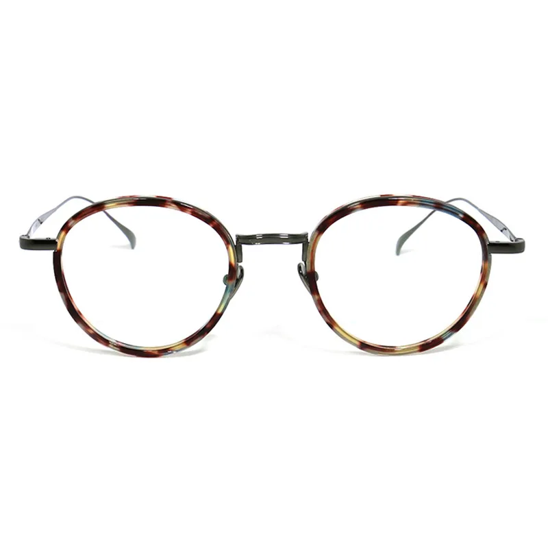 

YOUTOP Men's Women's Fashionable Titanium & Acetate Round Colorful Lightweight Optical Eyeglasses 9136