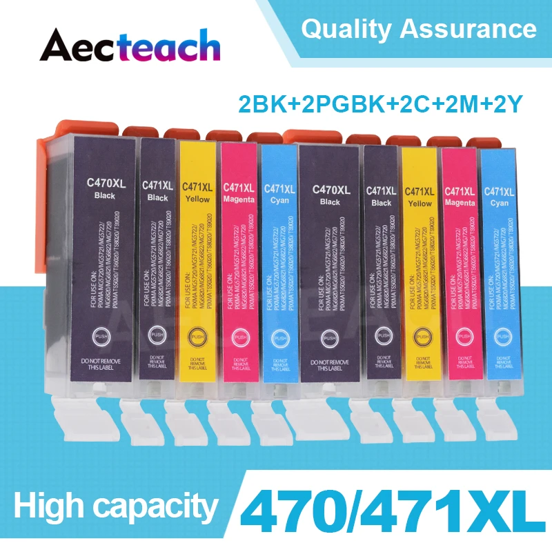 2 комплекта PGI 470 471 CLI полный картридж с чипом для Canon PIXMA MG6840 MG5740 TS5040 TS6040 картриджи