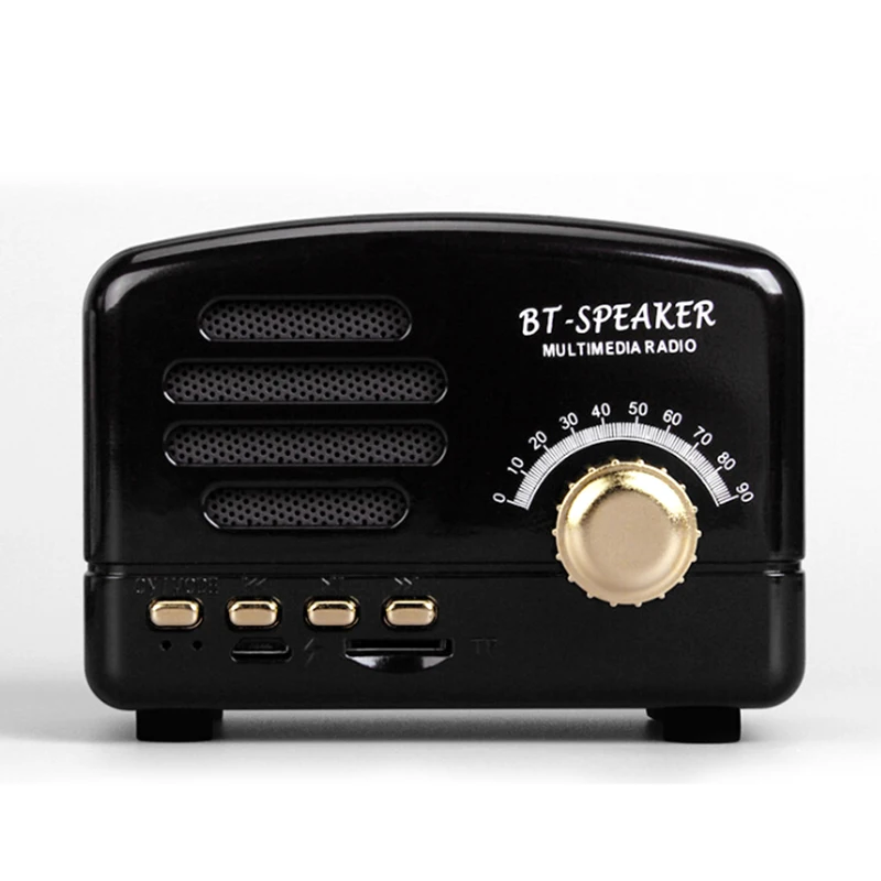 Мини Портативный Дерево беспроводной Bluetooth динамик Винтаж FM радио TF карты тяжелый бас динамик год подарок Лидер продаж