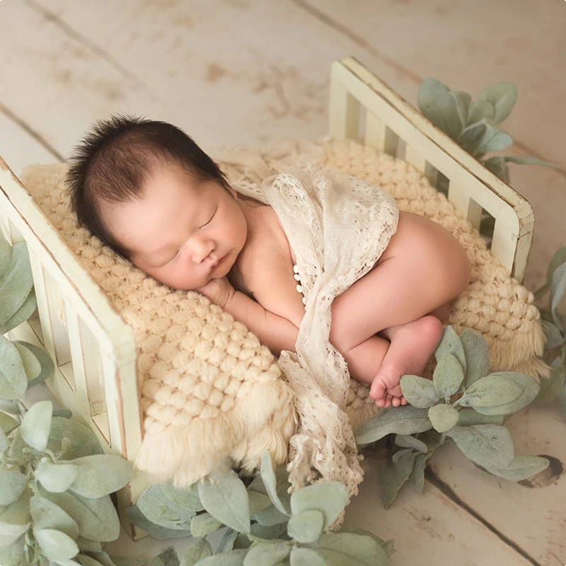 Реквизит для новорожденных для фотосъемки мальчиков деревянная Съемная винтажная кровать для младенцев детская мебель для фотосессии стул