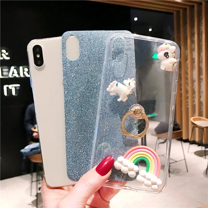 Блестящие Чехлы для Asus V520KL ZE554KL ZD553KL ZD552KL ZS551KL ZC520KL ZC554KL Zenfone 4 Selfie Pro 4V Ring Единорог