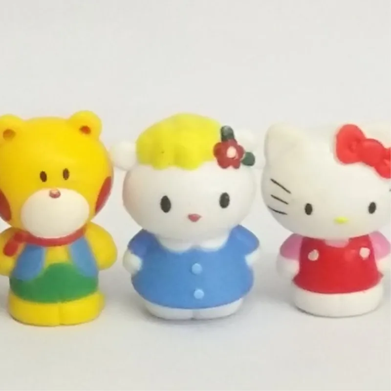 6 шт./компл. Милая Белая Мини-фигурка Hello KITTY детские игрушки сделай сам