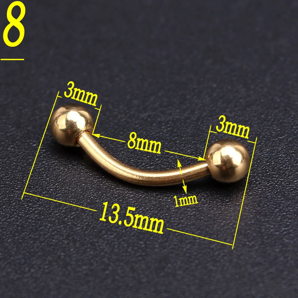 Женское кольцо для пупка Золотое с шариком/конусом/круглым золотым пупком