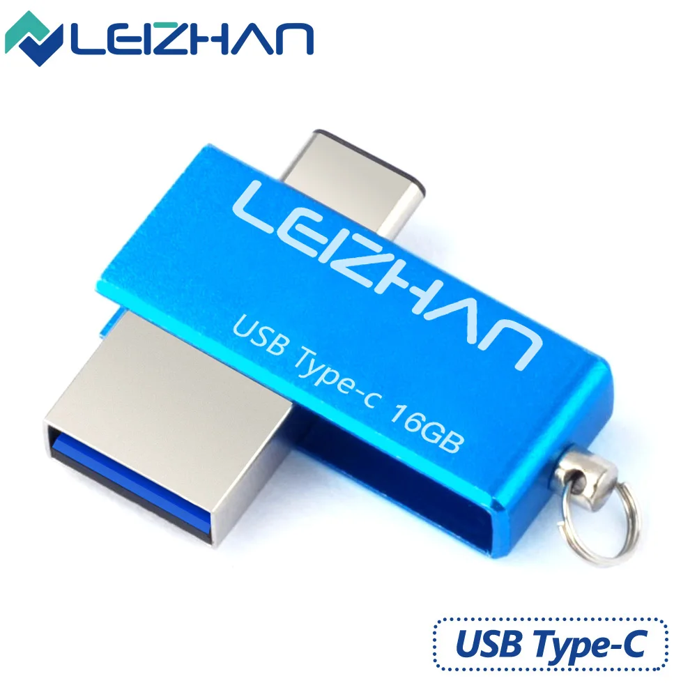 Leizhan 2017 новое прибытие usb flash drive металла высокая скорость памяти u Stick 32 Г Флешки USB 3.1 OTG TypeC 16gig Pen Drive U Диск| |