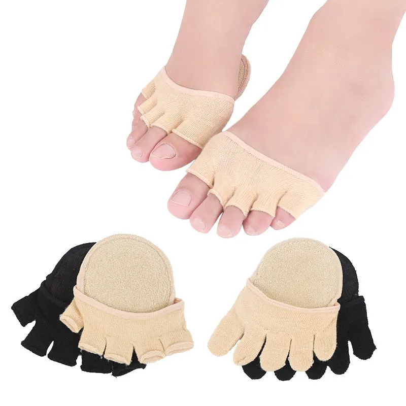 

1Pair Toe Separator Pads Elasticity Foot Care Half Insoles Five Finger Toe Socks Toe Support Pads Insoles Forefoot Pain Relief