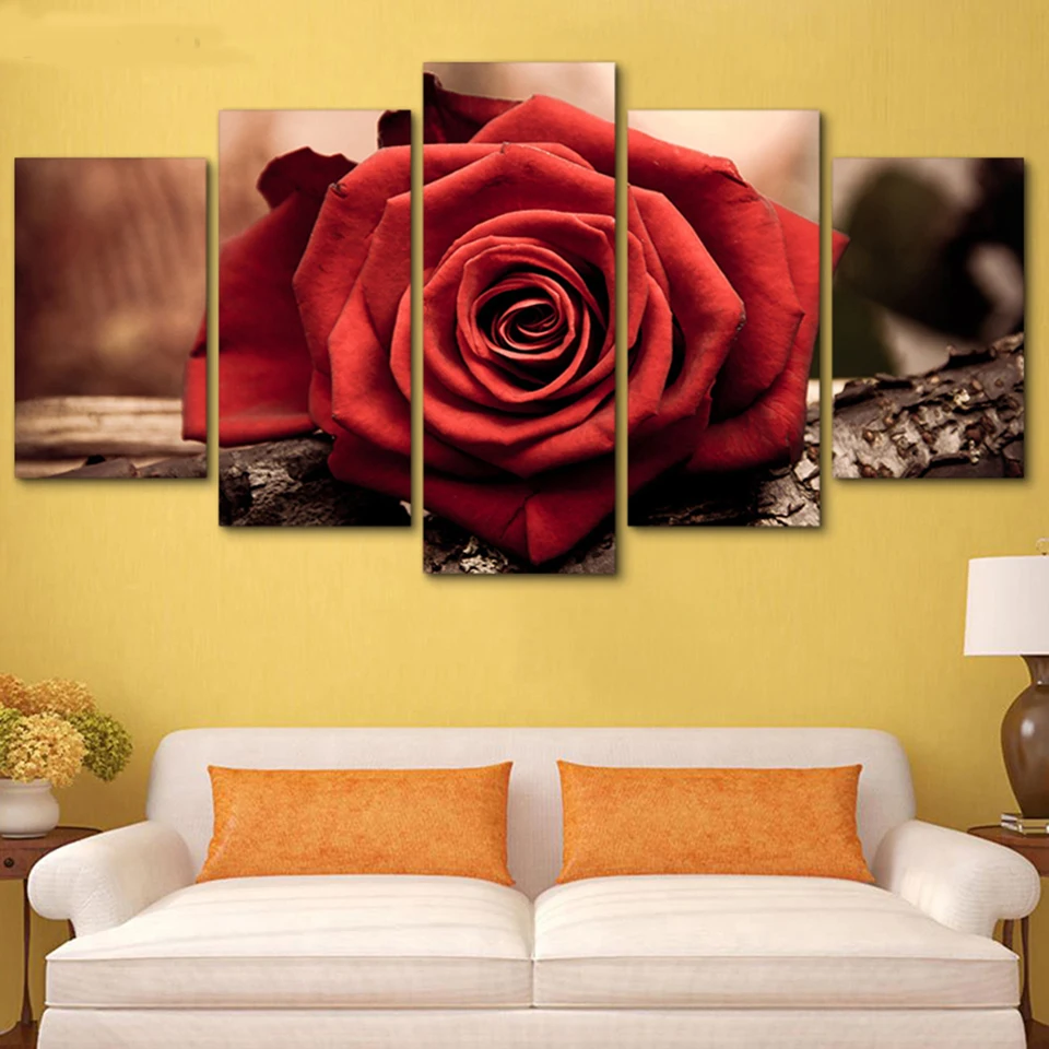 Модульные холщовые картины HD печатные настенные художественные Рамки 5 панелей