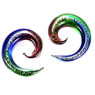 Золотой цвет BOG-Pair 5-12mm Pyrex Glass Twist Spiral Ear Taper Stretcher Tunnel Plugs Piercing Expander Jewelry Ear Gauge Weights Hanger - Окраска металла: Золотой цвет