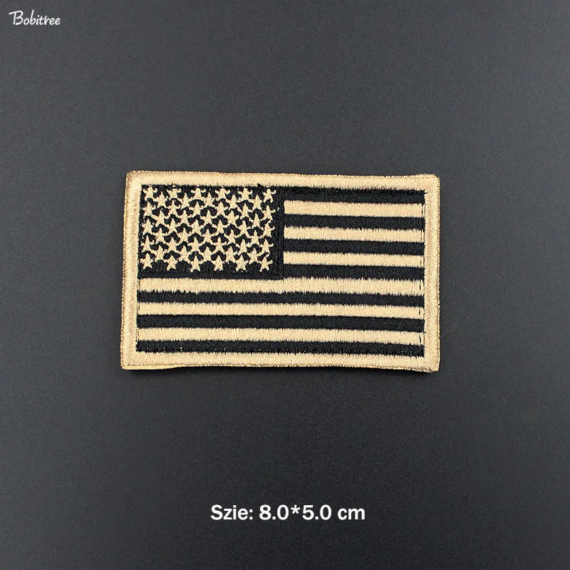 1 pcs 3D крюк петля Флаг США патчи военные значки вышитые Наклейки Аппликации для шляпы заплатки на рюкзак ткань украшения - Цвет: 1 pcs