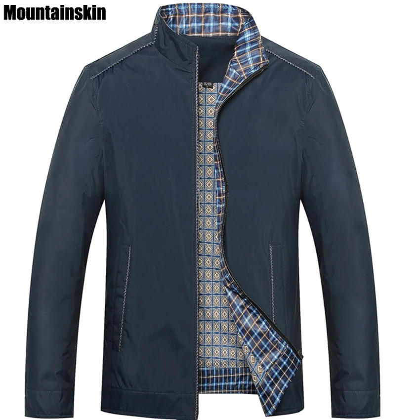 Mountainskin 7XL Весна Для мужчин повседневные куртки Свободные Большой воротник пальто