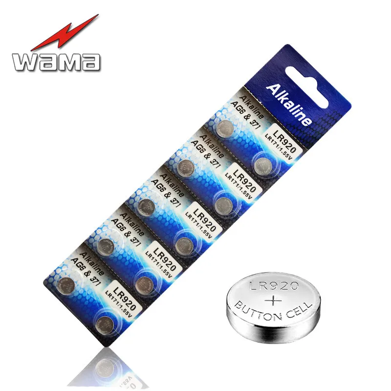 Кнопочные элементы питания 40x Wama AG6 LR920 Electronic V371, пульт дистанционного управления SR920SW, оригинальный 1,55 в SR927 171, монетные батареи