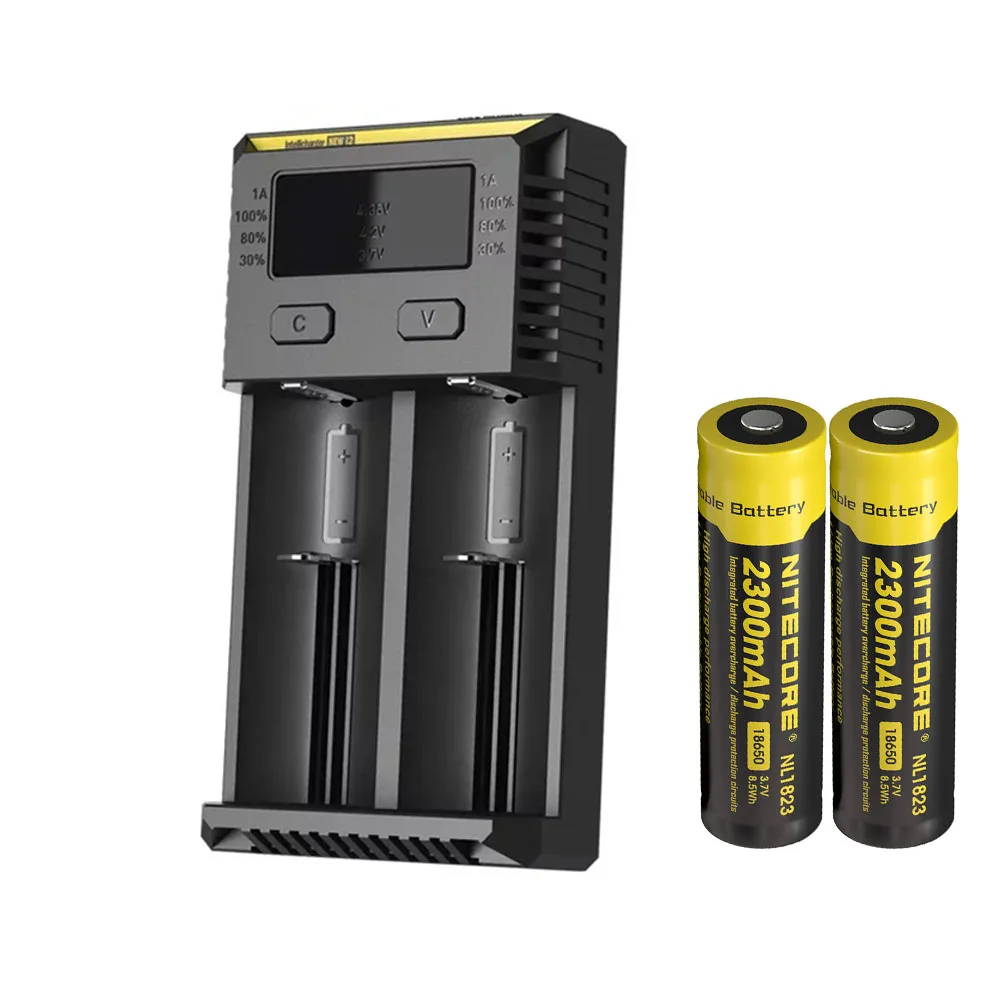 NITECORE I2 зарядное устройство+ NITECORE батареи 3500mAh 3200mAh 2600mAh 2300mAh 14500 NL147 NL166 RCR123 литий-ионный аккумулятор