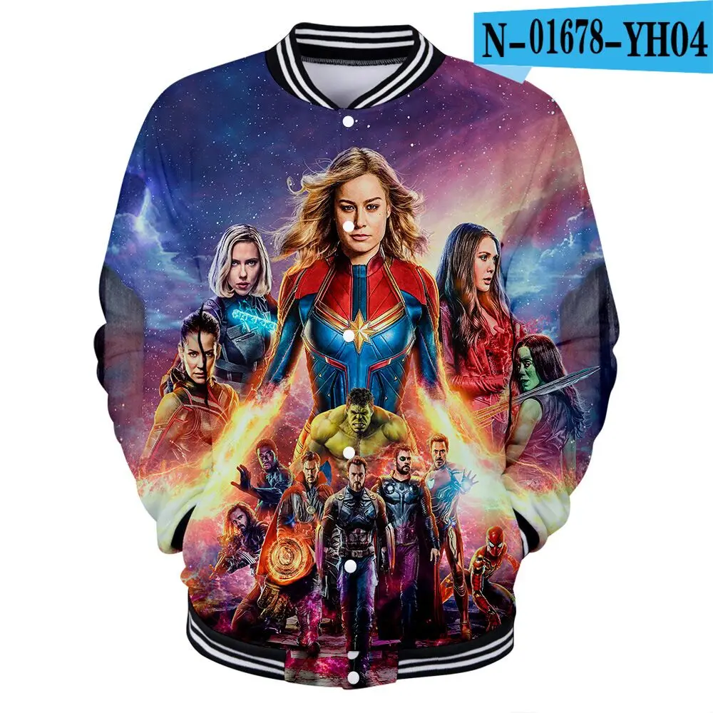 color at picture Зимняя куртка Бомбер для детей Мстители Endgame 3D печатных Бейсбол Форма верхняя одежда супергерой Америка Капитан, для косплея Толстовка - Цвет: color at picture