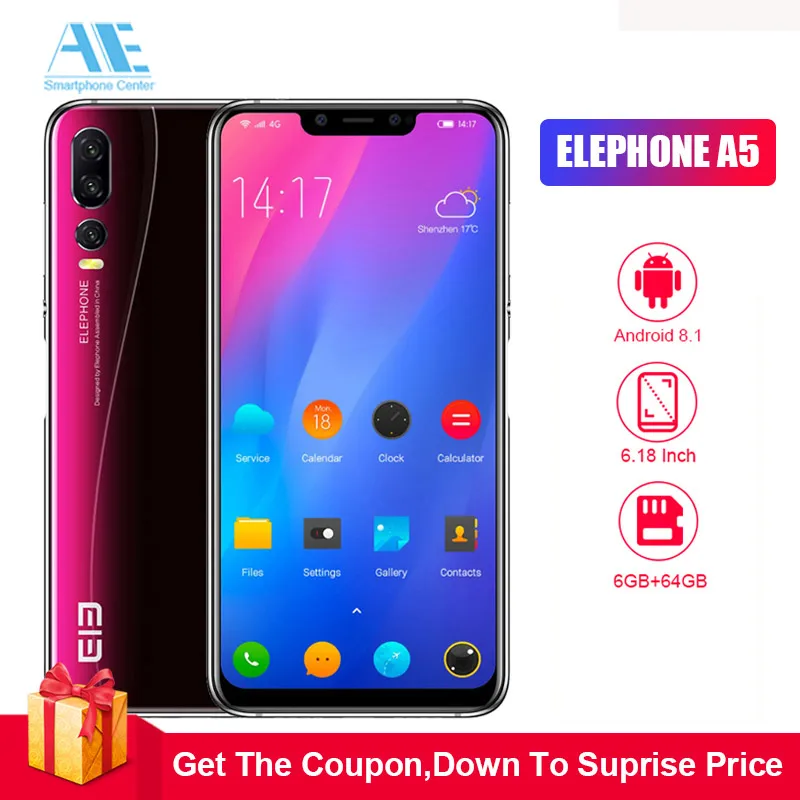 Elephone A5 6 18 &quot18 7: 9 4 Гб ОЗУ 64 ПЗУ P60 MT6771 четырехъядерный Android 8 1 12 Мп + 20 МП