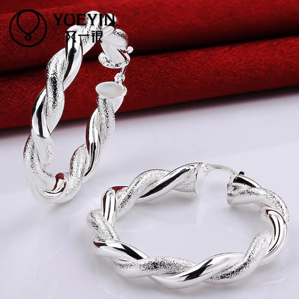 Fashion Classic Round Twist Earrings Simple Silver Hoop for Women Jewelry Circle Best Earring | Украшения и аксессуары