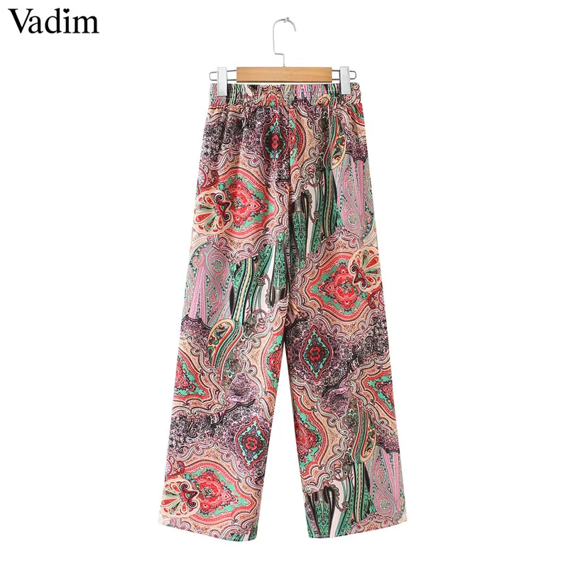 Женские винтажные брюки Vadim до щиколотки с принтом пейсли бантом поясом