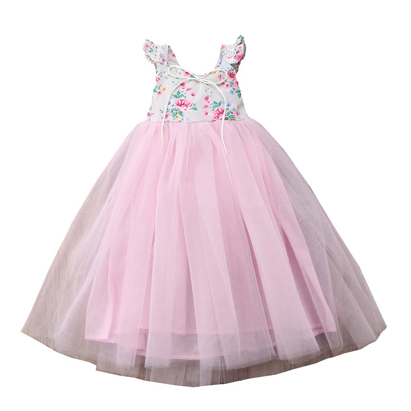 Платья для девочек с цветами на свадьбу Первое причастие новые детские вечерние