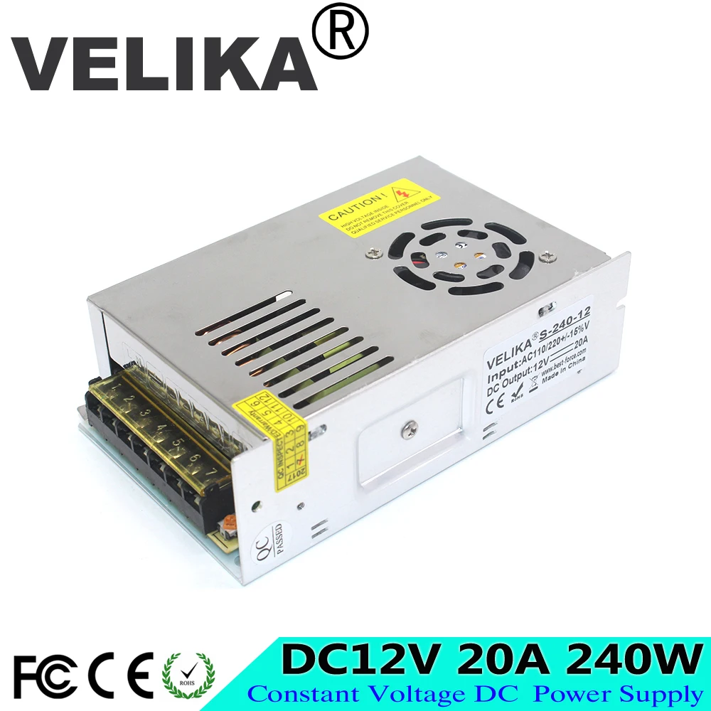 Универсальный трансформатор для светодиодных лент 12 В 20 А 240 Вт 110 220 В|12v smps|switch