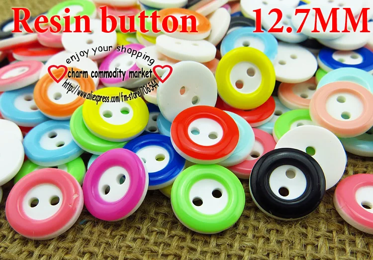 

100PCS Round Shape Colors Ring Dyed Resin Buttons Coat Boots Sewing Clothes Accessories R-133a