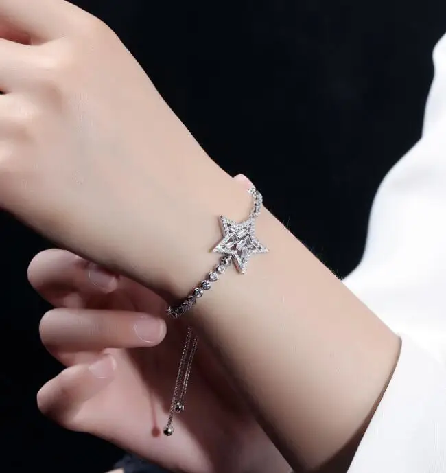 Наиболее популярные Медь Материал Pentagram горный хрусталь браслет для подруги