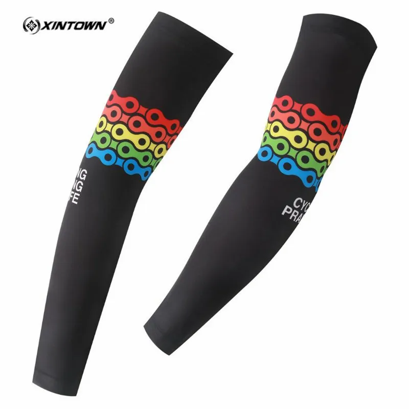 XINTOWN м Велоспорт рукава с принтом Armwarmer MTB велосипед руку теплее УФ-защита