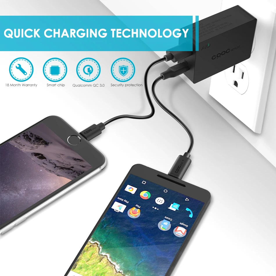 USB C зарядное устройство CRDC Quick Charge 3 0 5 В/3 А 27 Вт Type для iPhone Xiaomi Nexus 6P 5X Nintendo Switch Google