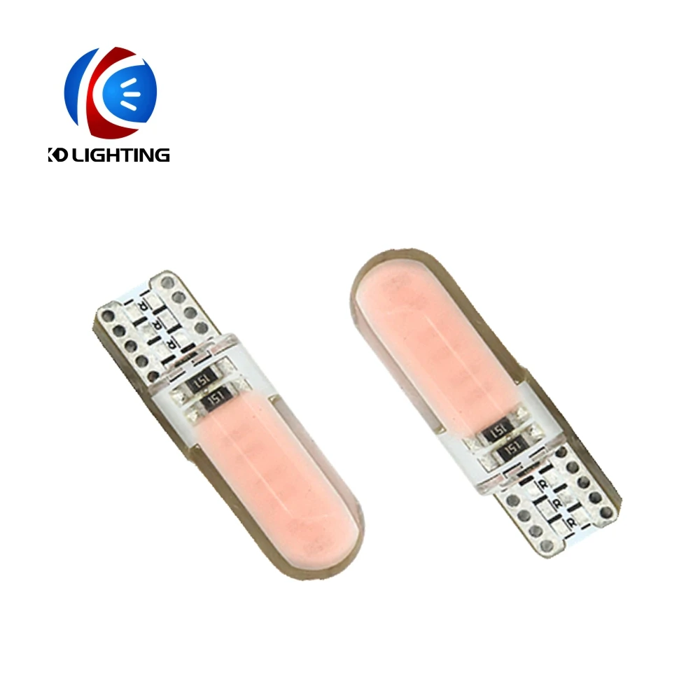 KD1PCS/100 PCS/300 PCS/500 PCS Led Light T10 W5W 12 чипов COB LED Автомобильный силиконовый чехол лампочки