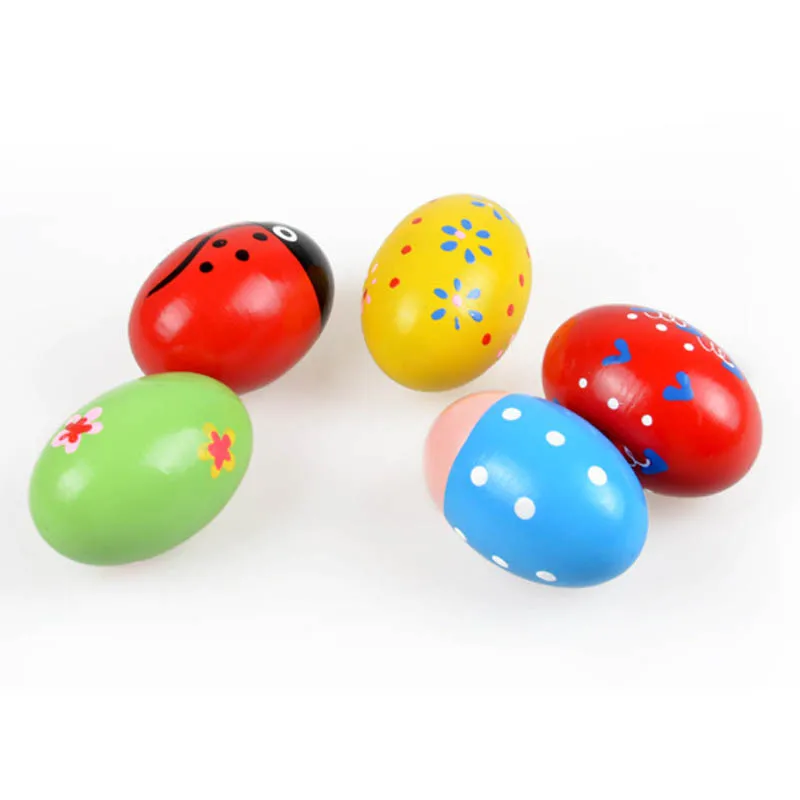 iPiggy Wooden Egg Sand Music Toy Hammer Early Education Musical Instrument For Children Baby Hand Play Toys Random Color |