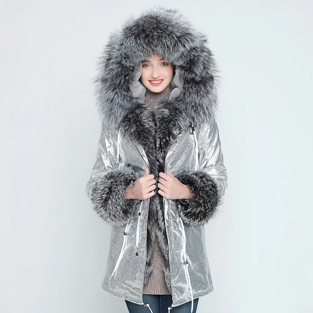 OFTBUY парка, зимняя куртка, женское меховое пальто, Воротник из натурального Лисьего меха, толстые теплые длинные парки, Большая Меховая парка, верхняя одежда, Новинка