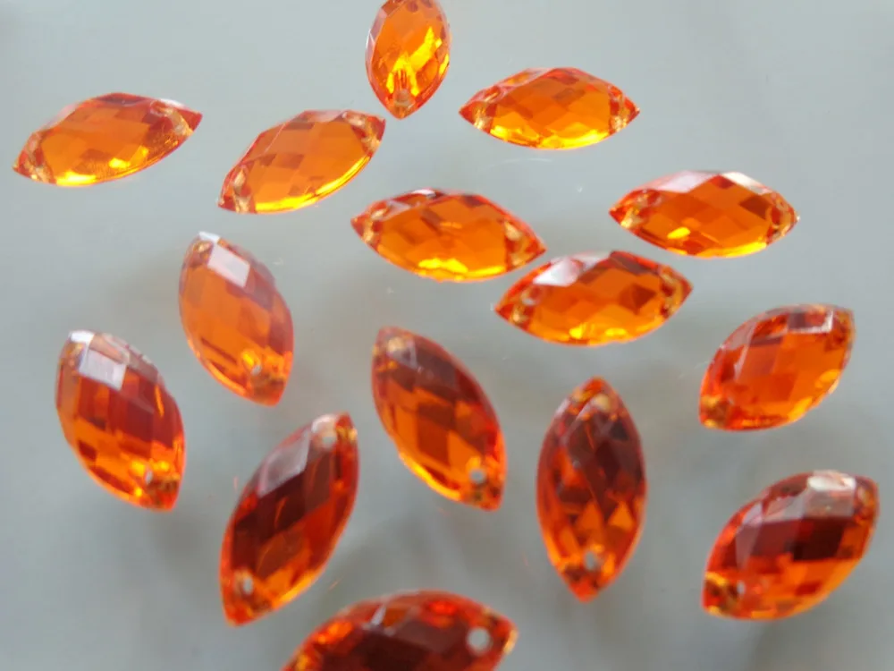 Пришивные стразы оранжевого цвета Акриловые Кристаллы в форме пупка 6*12 мм