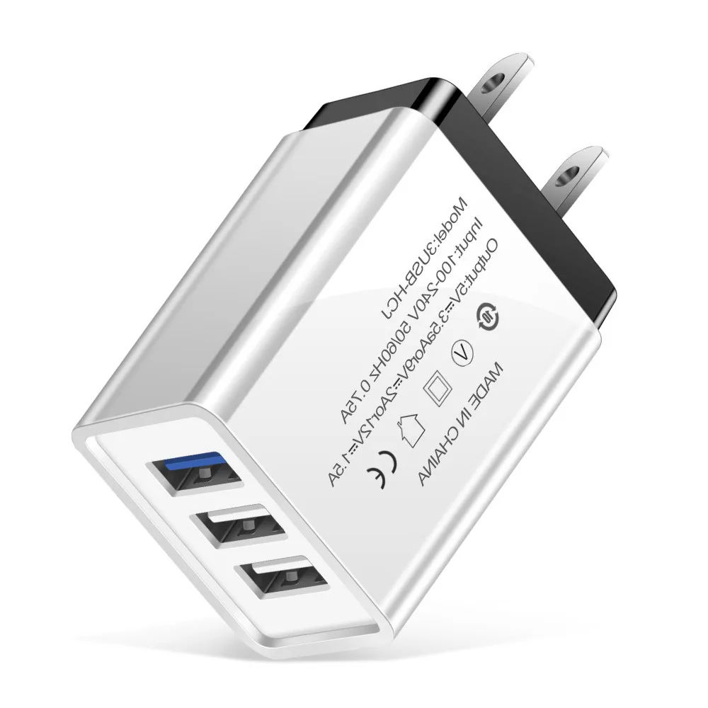 3 порта USB зарядное устройство Быстрая зарядка настенный мобильный телефон зарядное устройство s EU/US зарядное устройство для iphone X samsung Xiaomi huawei USB адаптер питания - Тип штекера: US  Black