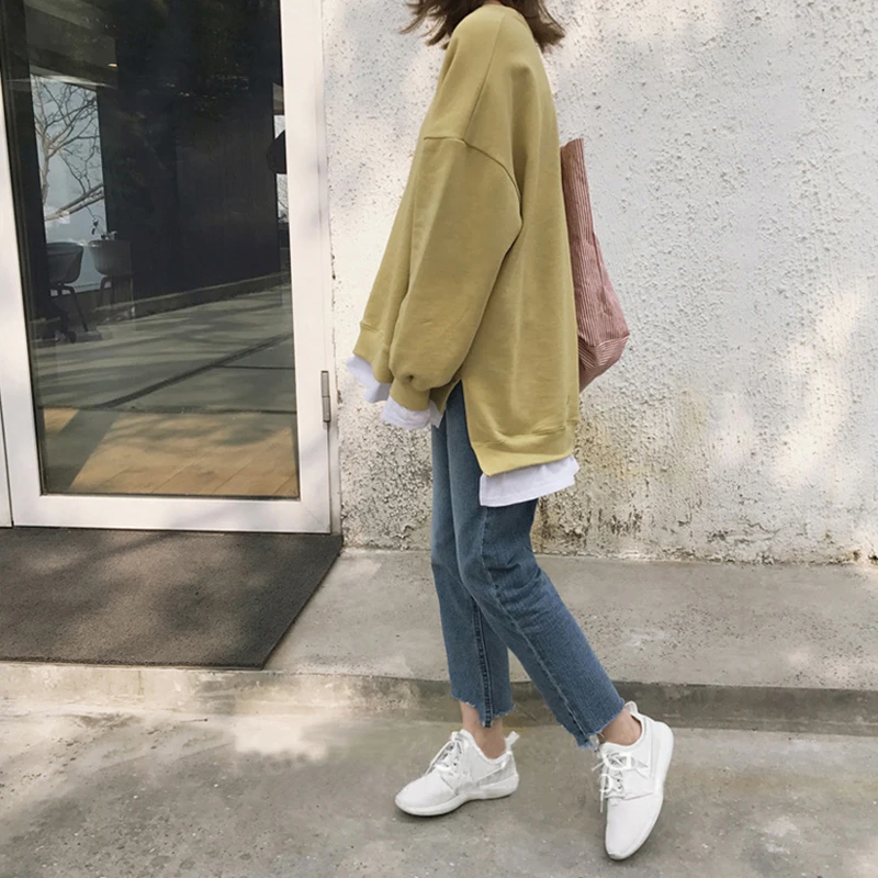Hoodies Women Loose Korean Style Fashion Long Sleeve Leisure All-match Womens Clothing Thickening High Quality Autumn New Simple