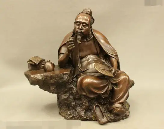 S00935 12 народная китайская Чистая Бронзовая статуя для старика statue | Отзывы и видеообзор