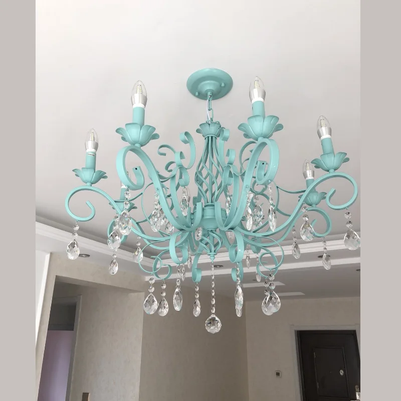 Светодиодная розовая детская лампа железная свеча люстры Современная гостиная