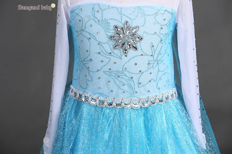 Summer Girl Princess Elsa Dress with crown Children Halloween Snow Queen Cosplay Costume Baby Toddler Kids girls party Clothes | Детская