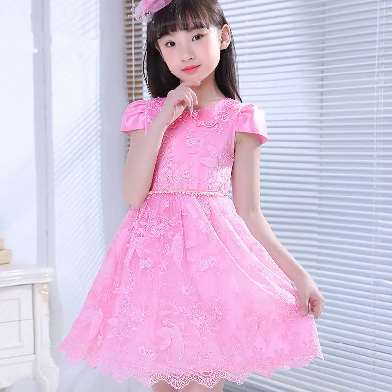 Summer Girls Dresses New 2021 Korean Version Sleeveless Fashion Western Style Embroidered Lace Casual Children | Детская одежда и