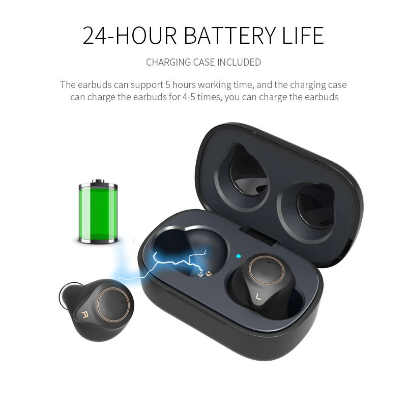 Беспроводные наушники TWS Водонепроницаемая мини-гарнитура Bluetooth с сенсорным