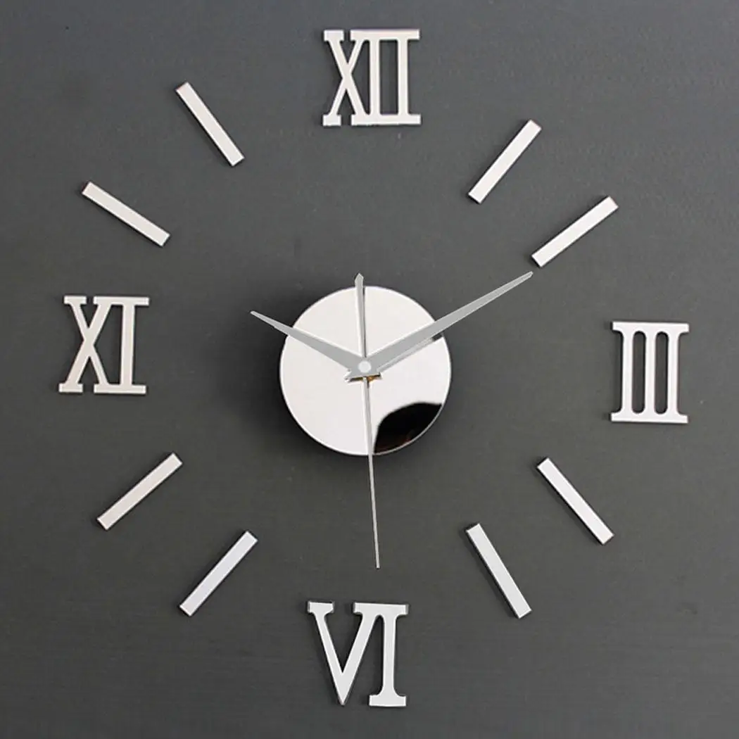 Roman Stickers Clock Quartz Surface etc Unassembled Powered Numerals Decor Mirror Home Room DIY Wall Battery Living 3D | Дом и сад