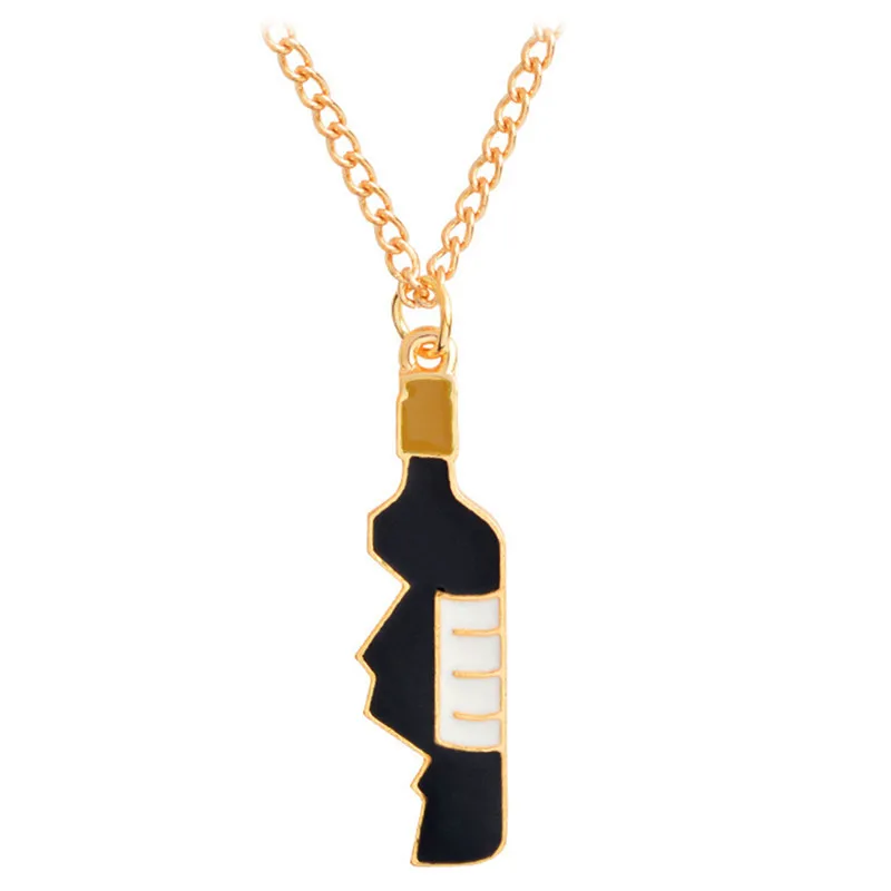 Ожерелье с подвеской в виде бутылки вина форме сердца 2 шт.|Ожерелья подвеской| |