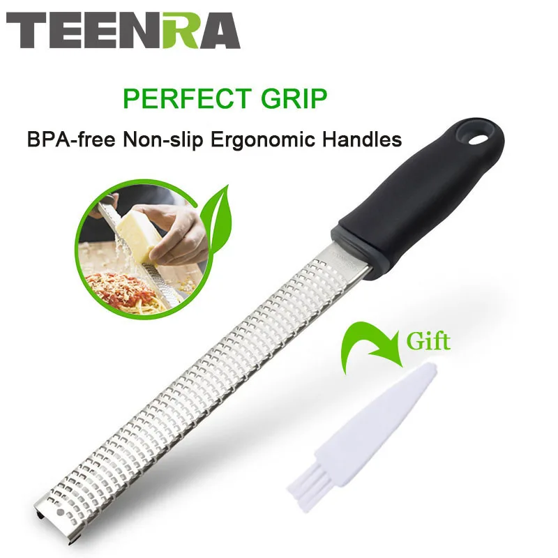 TEENRA 1Pcs Stainless Steel Lemon Zester Cheese Garter Garlic Ginger Nutmeg Garter Zester Vegetable Fruit Tools