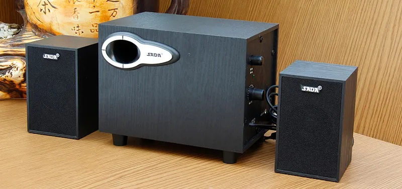 SADA D-200G высокое качество 3D объемный деревянный сабвуфер стерео тяжелый бас ПК компьютер USB деревянный динамик s для ноутбука телефона